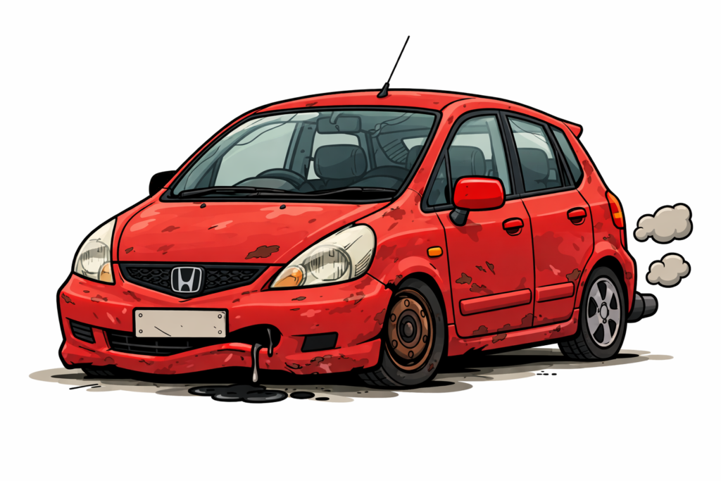 cartoon rusty honda 